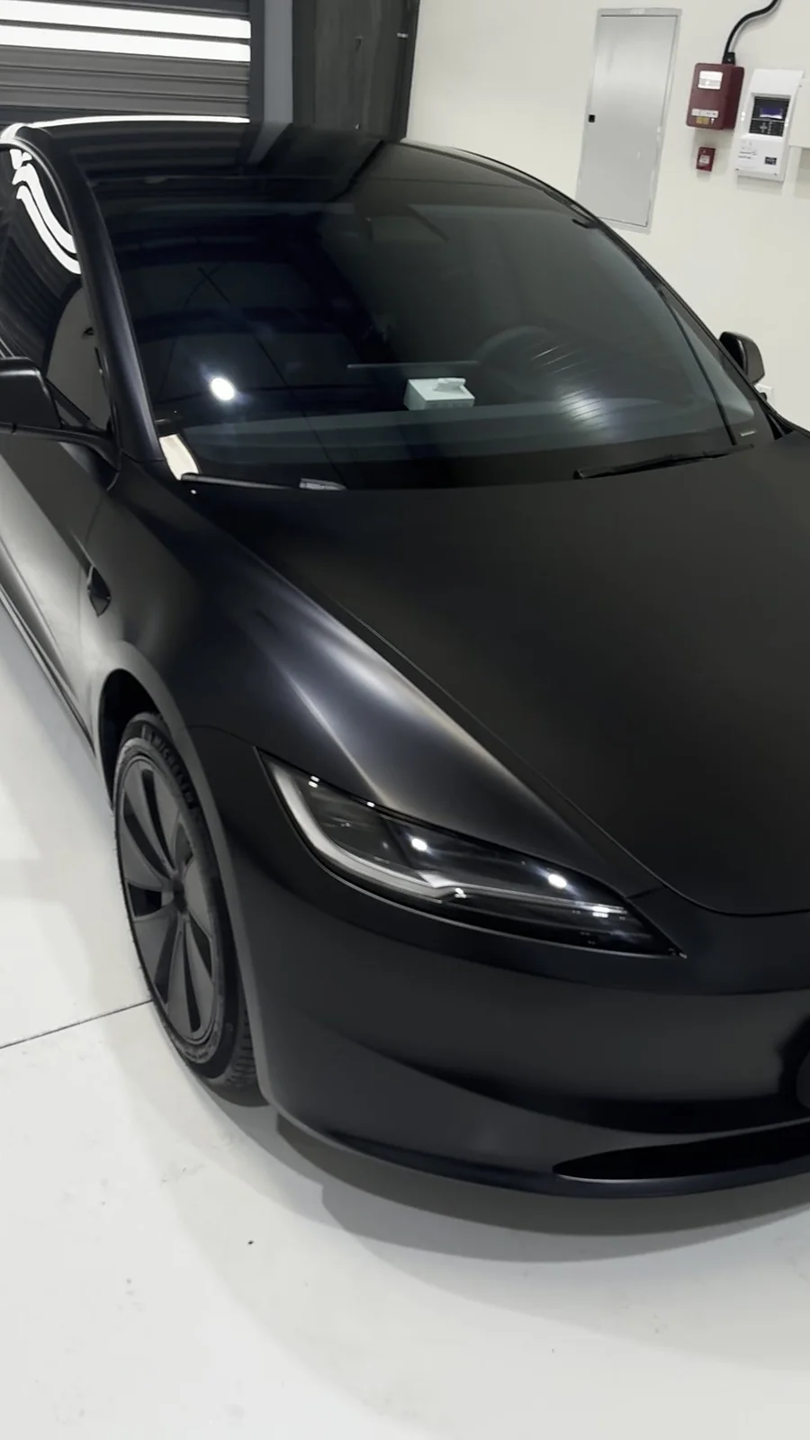 02 Tesla Matte Black Tinted Windows Studio — Window Tint at ASV Phantom Dubai