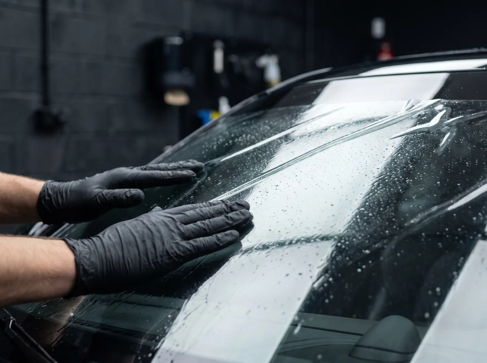 03 Hands Smoothing Windshield Film — Windshield Protection at ASV Phantom Dubai